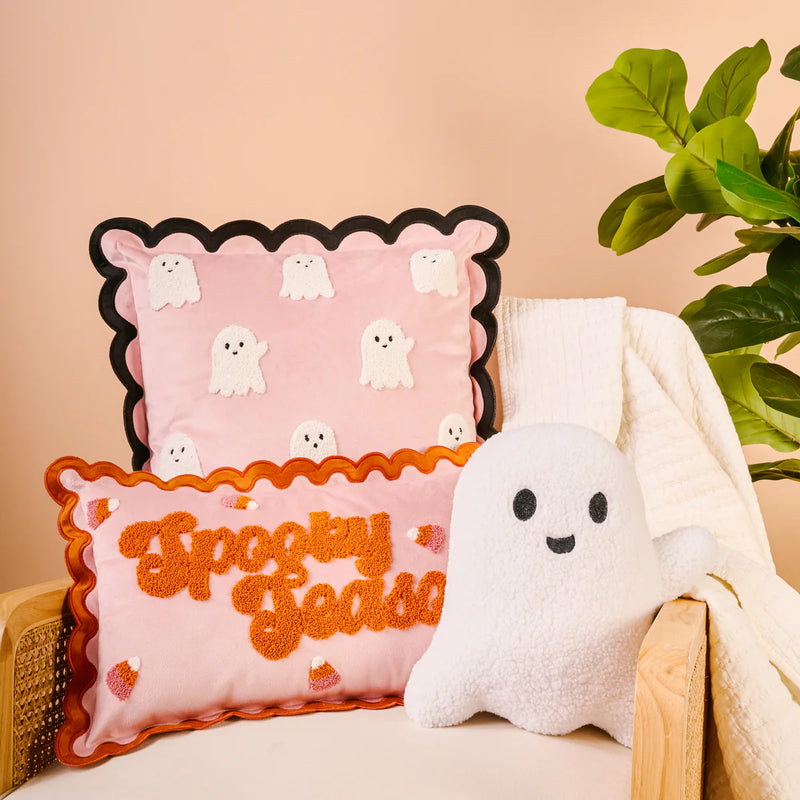 The Darling Effect Throw Pillow-Ghost