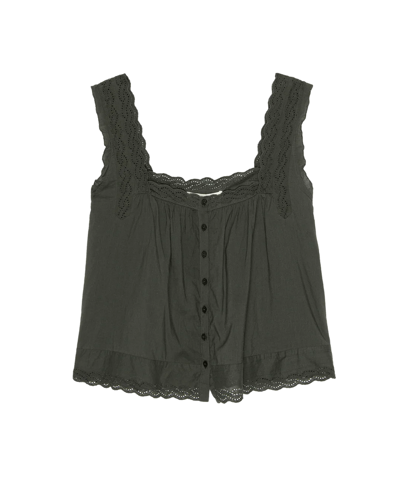 The Great The Eyelet Tank Black