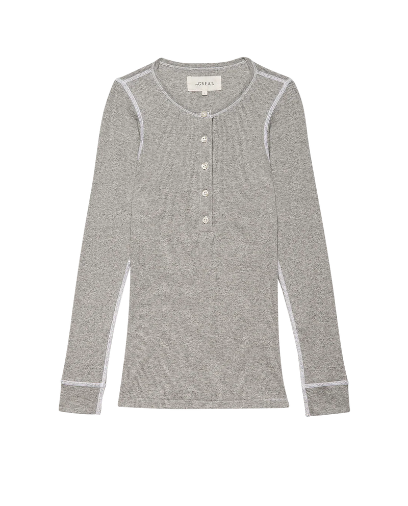 The Great The Baby Rib Henley Heather Grey