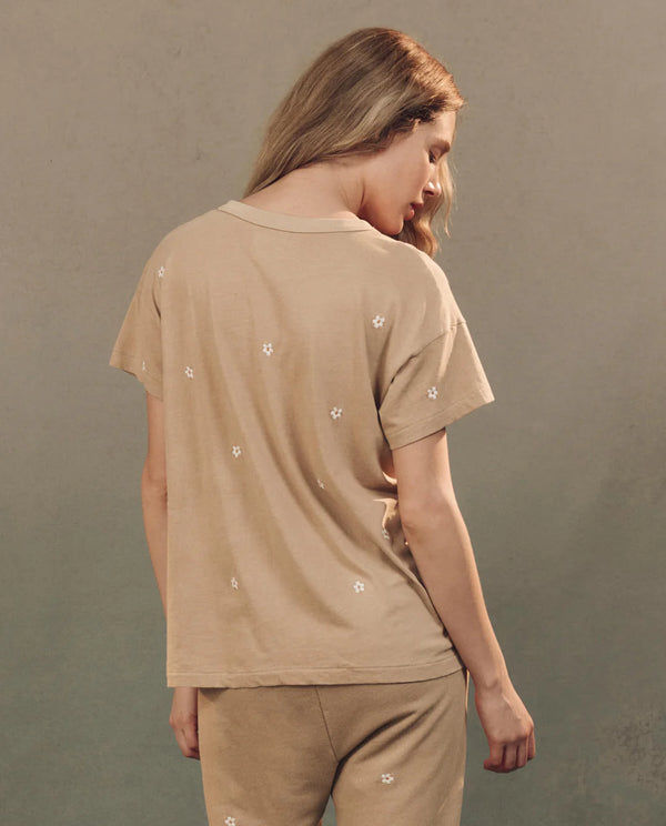 The Great The Boxy Crew Khaki W/ Daisy Embroidery