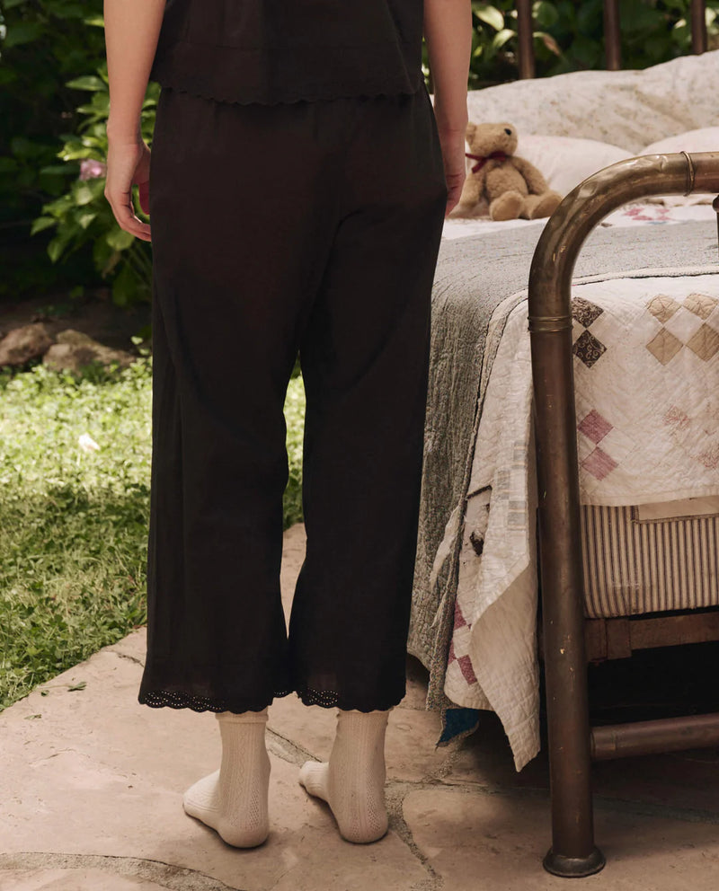 The Great The Eyelet Easy Sleep Pant Black