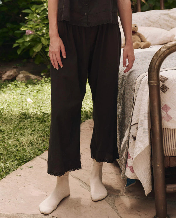 The Great The Eyelet Easy Sleep Pant Black
