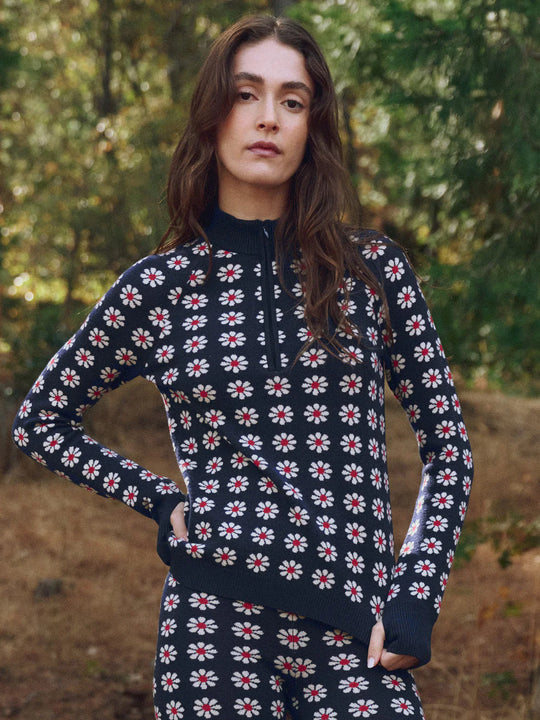 The Great The Merino Quarter Zip Frosted Daisy