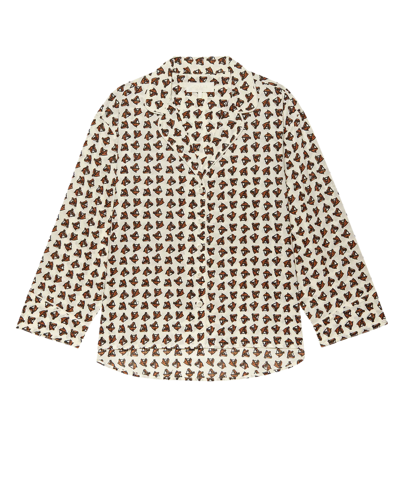 The Great The Pajama Shirt Cream Horse Medallion Print