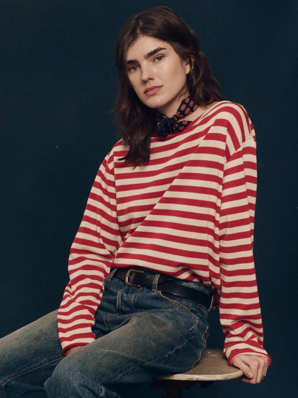 The Great The Sailor Sweater Maple Stripe