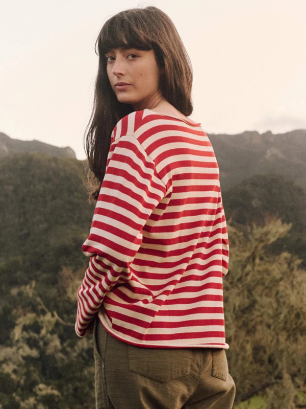 The Great The Sailor Sweater Maple Stripe
