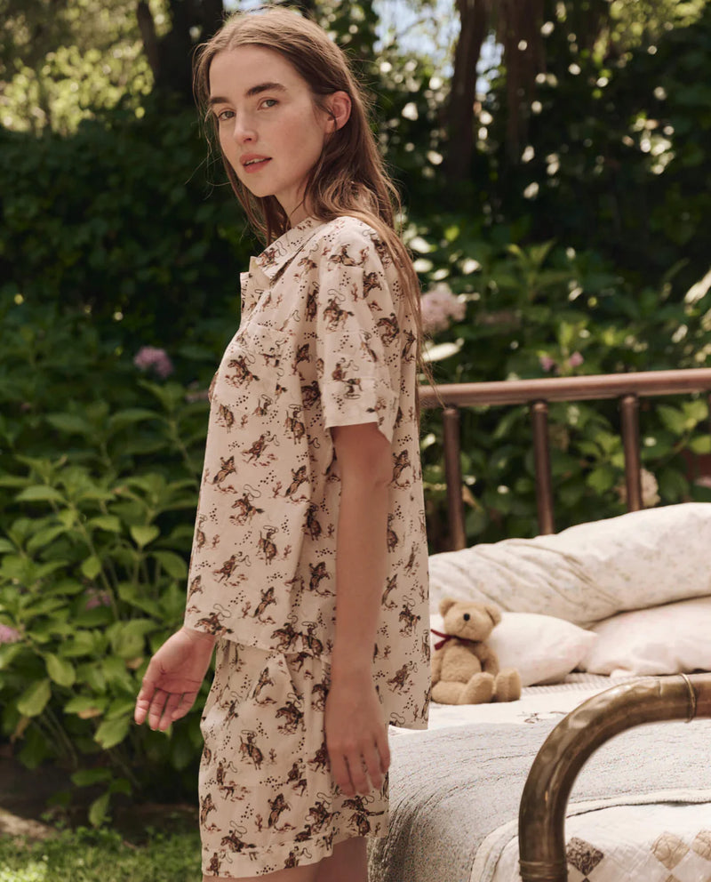 The Great The Short Sleeve Pajama Shirt Cream Cowboy