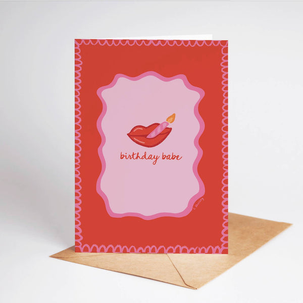 The Shelley Society Birthday Babe Lipstick and Lit Candle