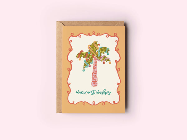 The Shelley Society Warmest Wishes Palm Tree Beach Coastal Holiday