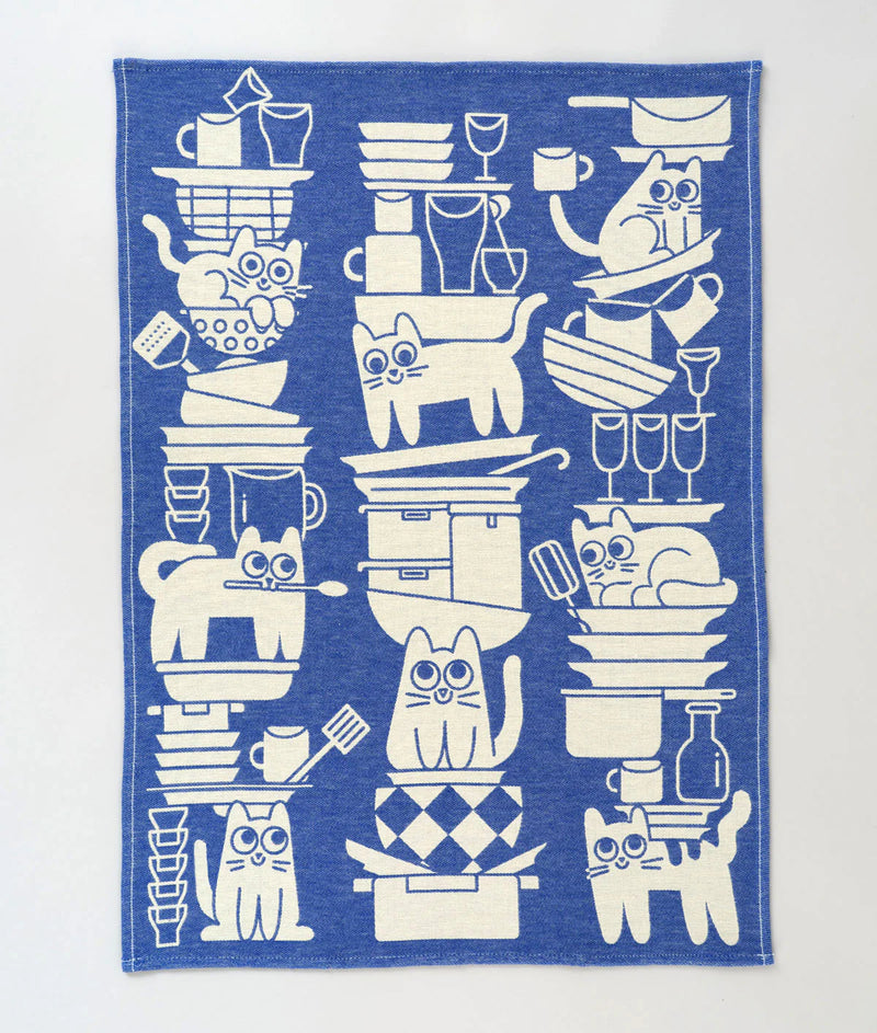 The Wrap Kitchen Cats Tea Towel