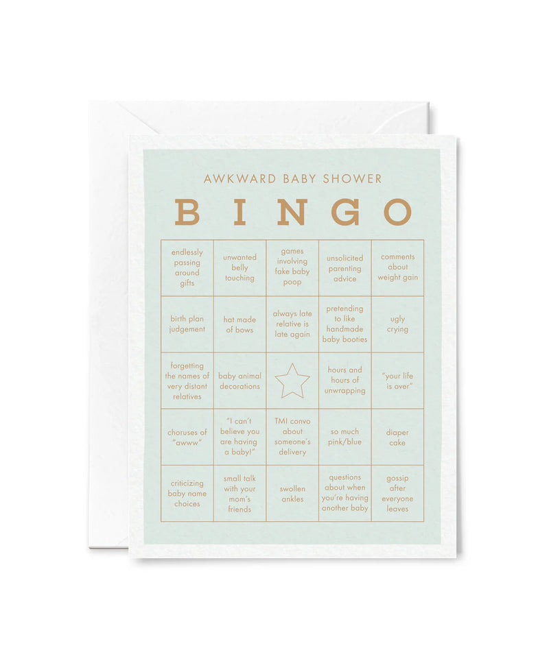 Tiny Hooray Baby Shower Bingo Card