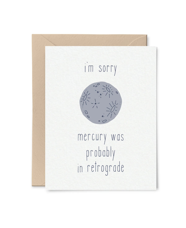 Tiny Hooray Mercury Retrograde Card