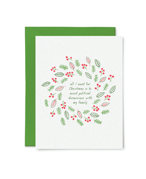 Tiny Hooray No Political Talk Card