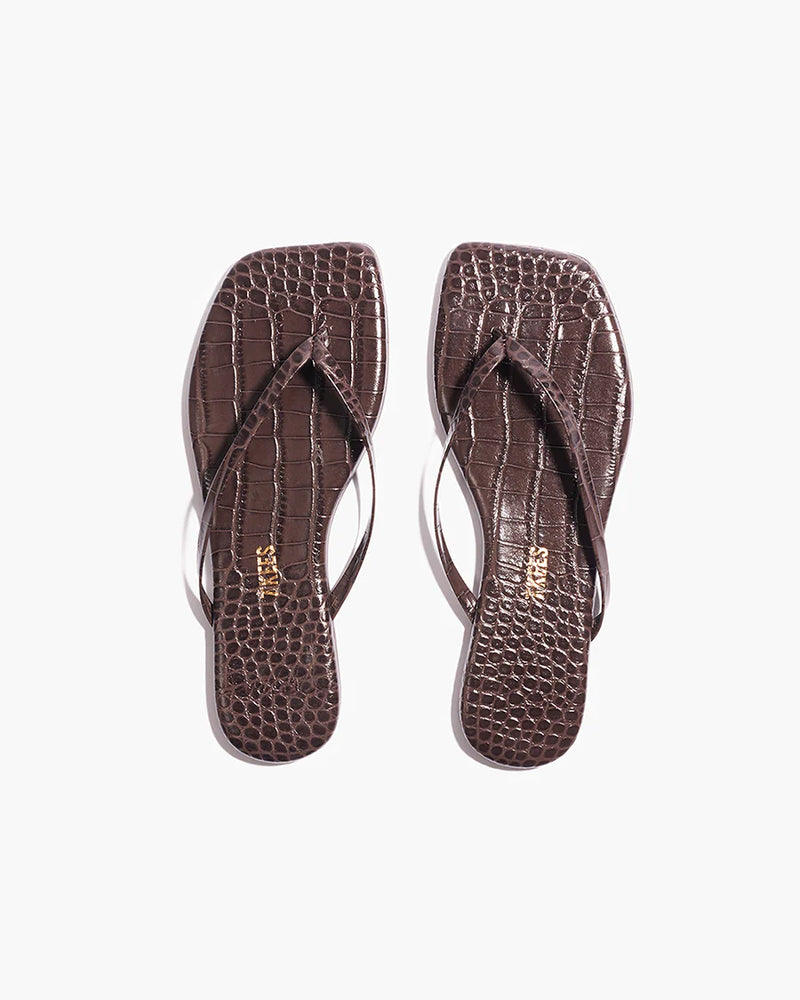Tkees Square Toe Lily Carob Croc