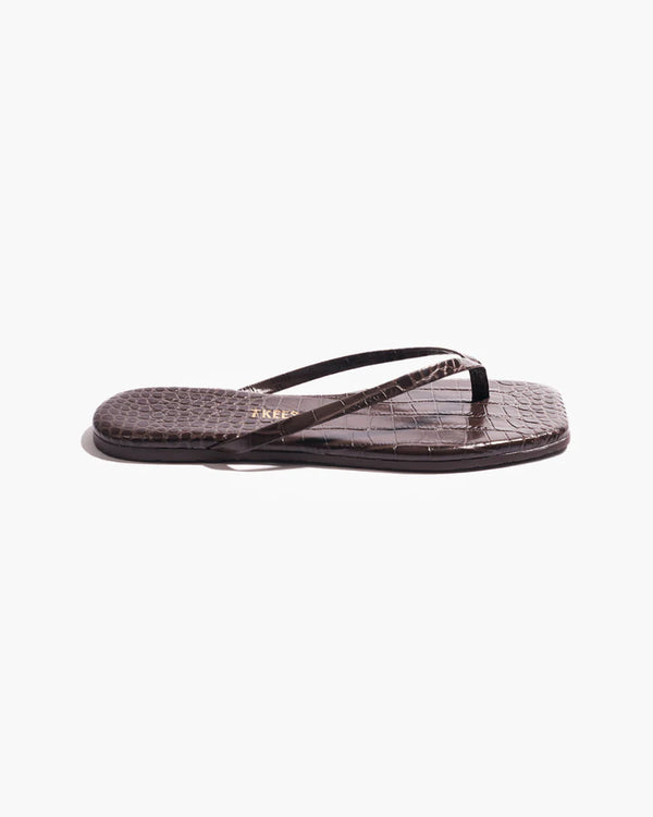Tkees Square Toe Lily Carob Croc