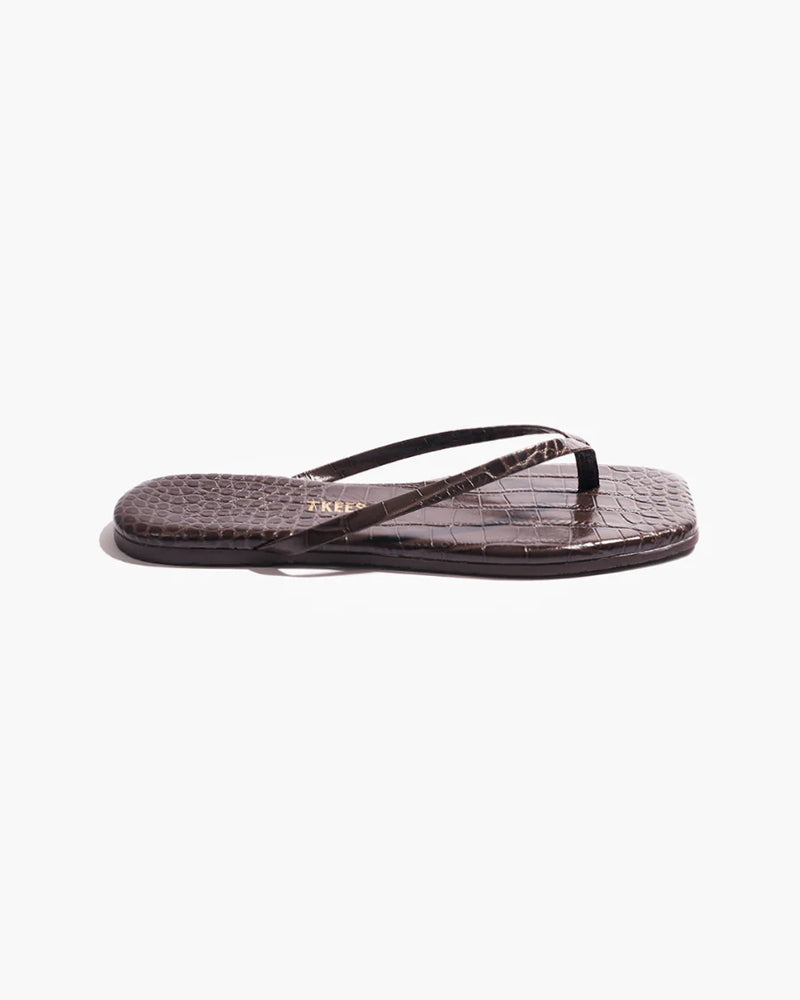Tkees Square Toe Lily Carob Croc