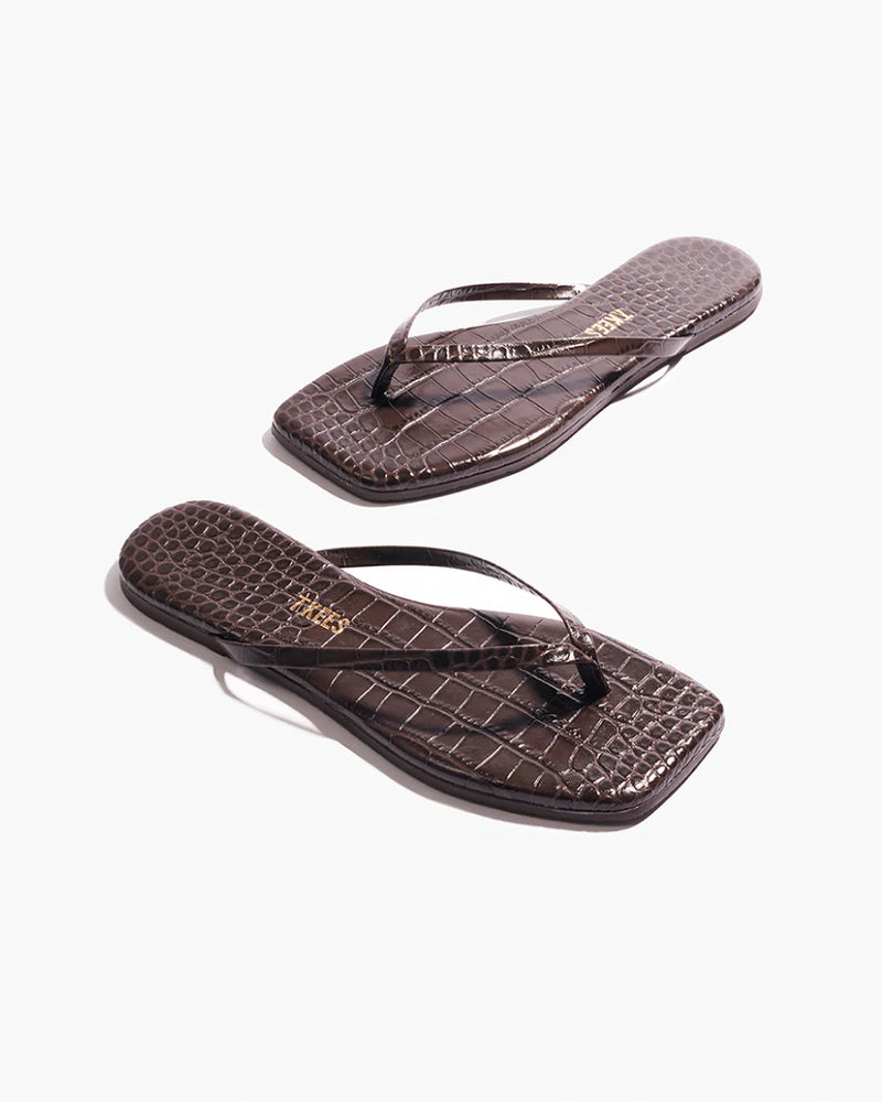 Tkees Square Toe Lily Carob Croc
