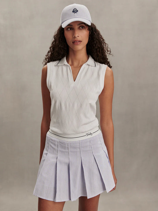 Varley Toyah High Rise Skort 14.5 - Xenon Blue Pinstripe