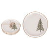 Transpac Ceramic App Plate Cardinal Tree S/4