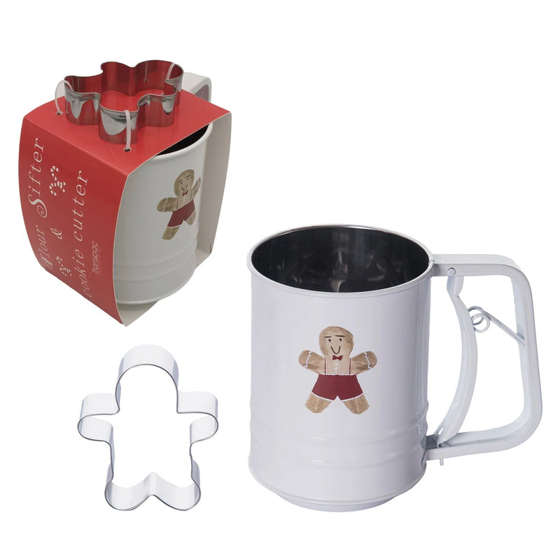 Transpac Metal Gingerbread Flour Sifter/Cookie Cu