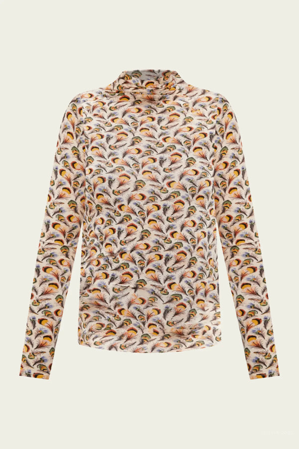 Ulla Johnson Aurelia Jersey Long Sleeve Turtleneck Top Swan