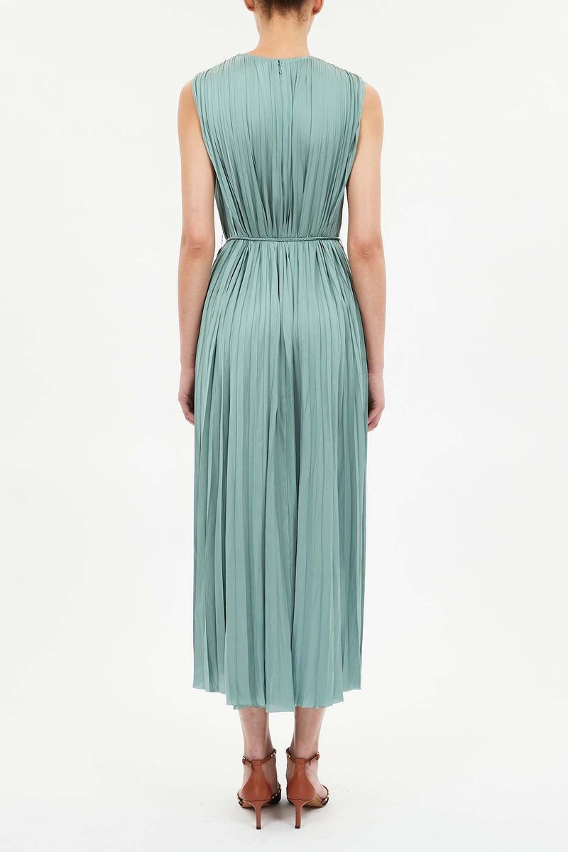 Ulla Johnson Fianna Pleated Sl Midi Dress Sea Glass