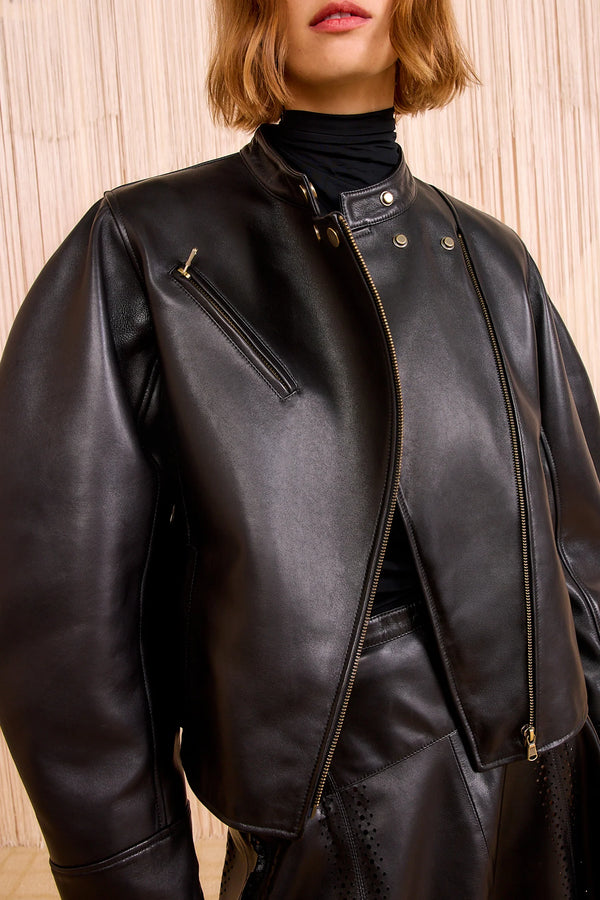 Ulla Johnson Ilaria Leather Jacket Noir