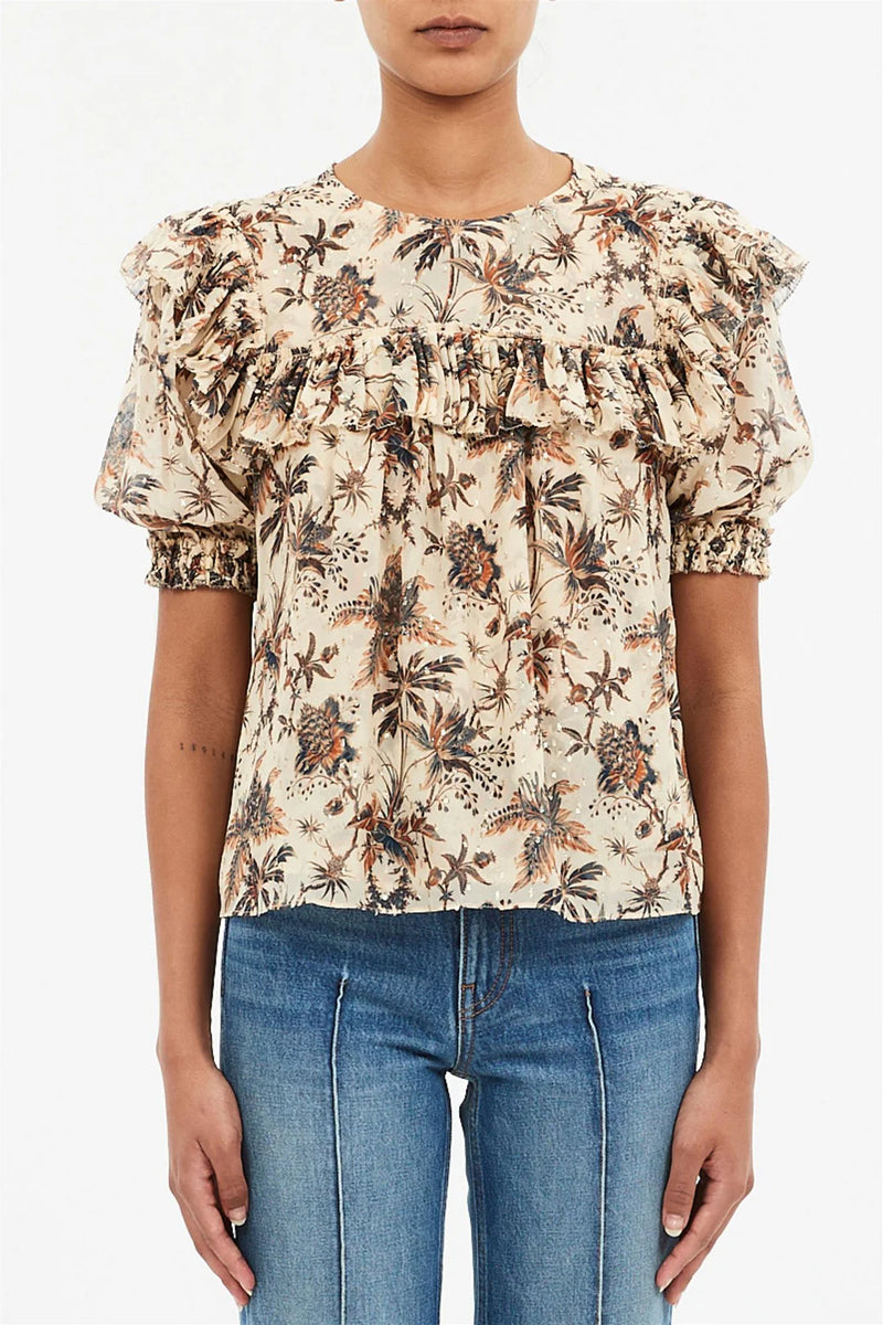 Ulla Johnson Jodie Puff Sleeve Top Cameo