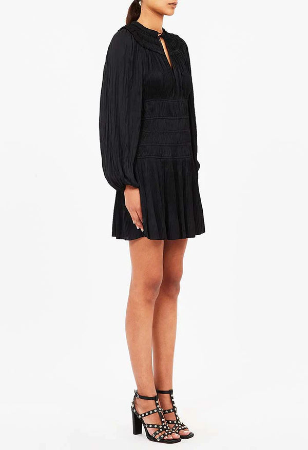 Ulla Johnson Malia Long Sleeve Mini Dress Noir