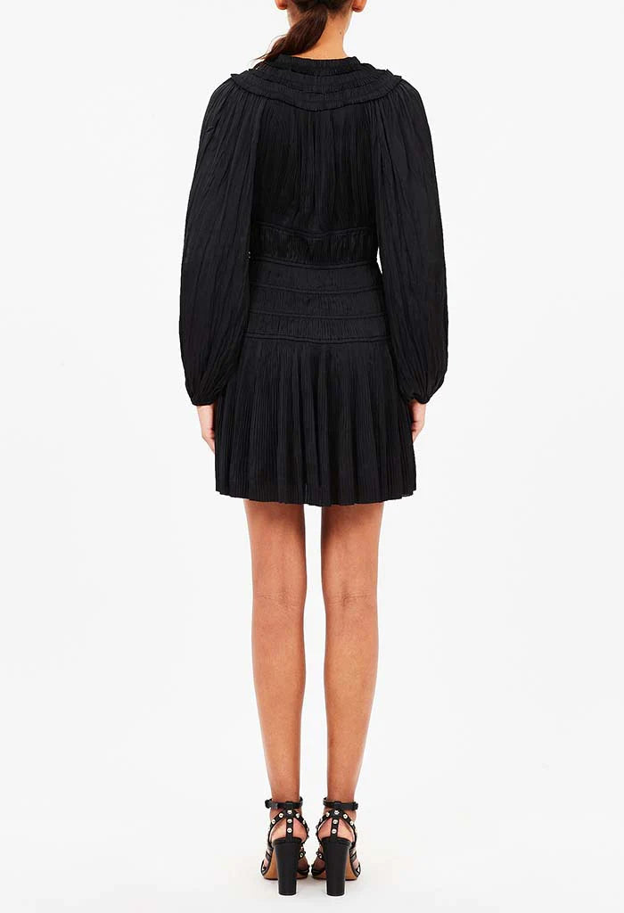 Ulla Johnson Malia Long Sleeve Mini Dress Noir