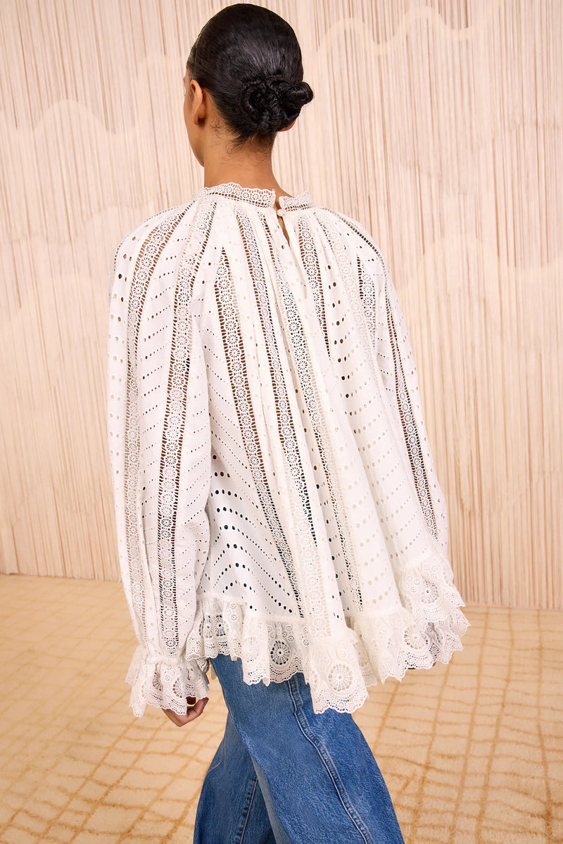 Ulla Johnson Marcella Asymmetrical Long Sleeve Blouse Pristine
