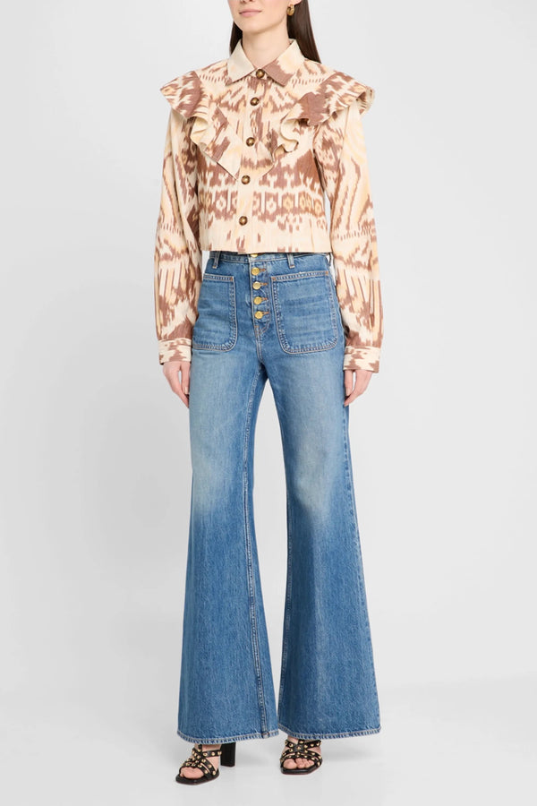 Ulla Johnson Mathilde Long Sleeve Blouse Moonstone