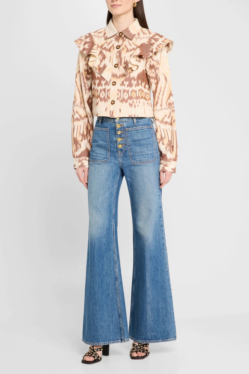 Ulla Johnson Mathilde Long Sleeve Blouse Moonstone