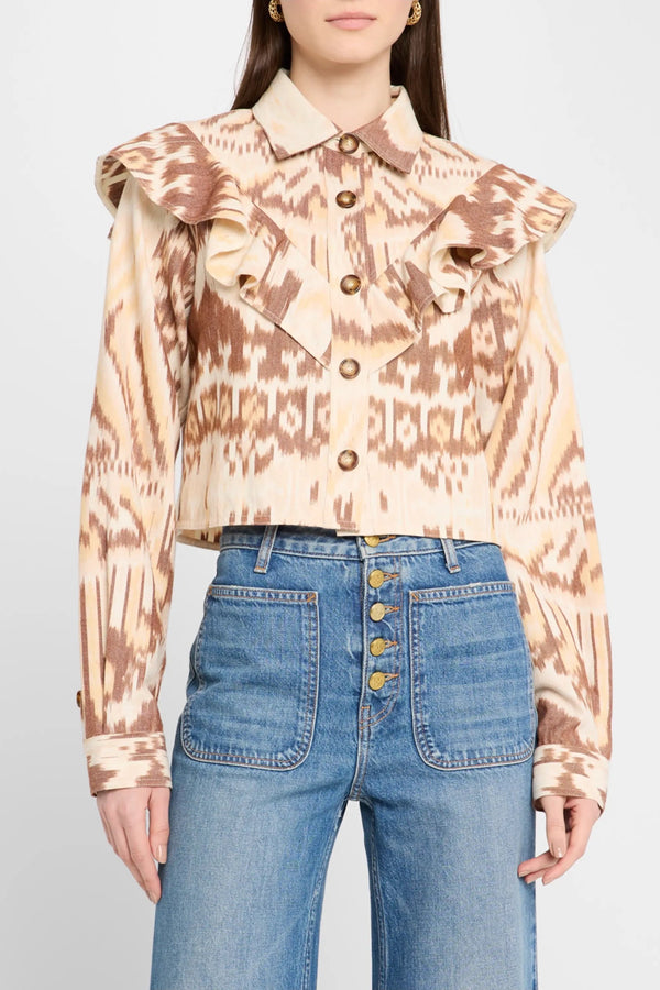 Ulla Johnson Mathilde Long Sleeve Blouse Moonstone