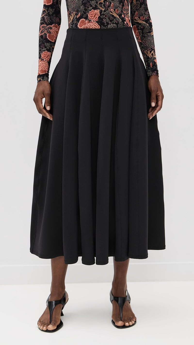 Ulla Johnson Rea High Waist Midi Skirt Noir