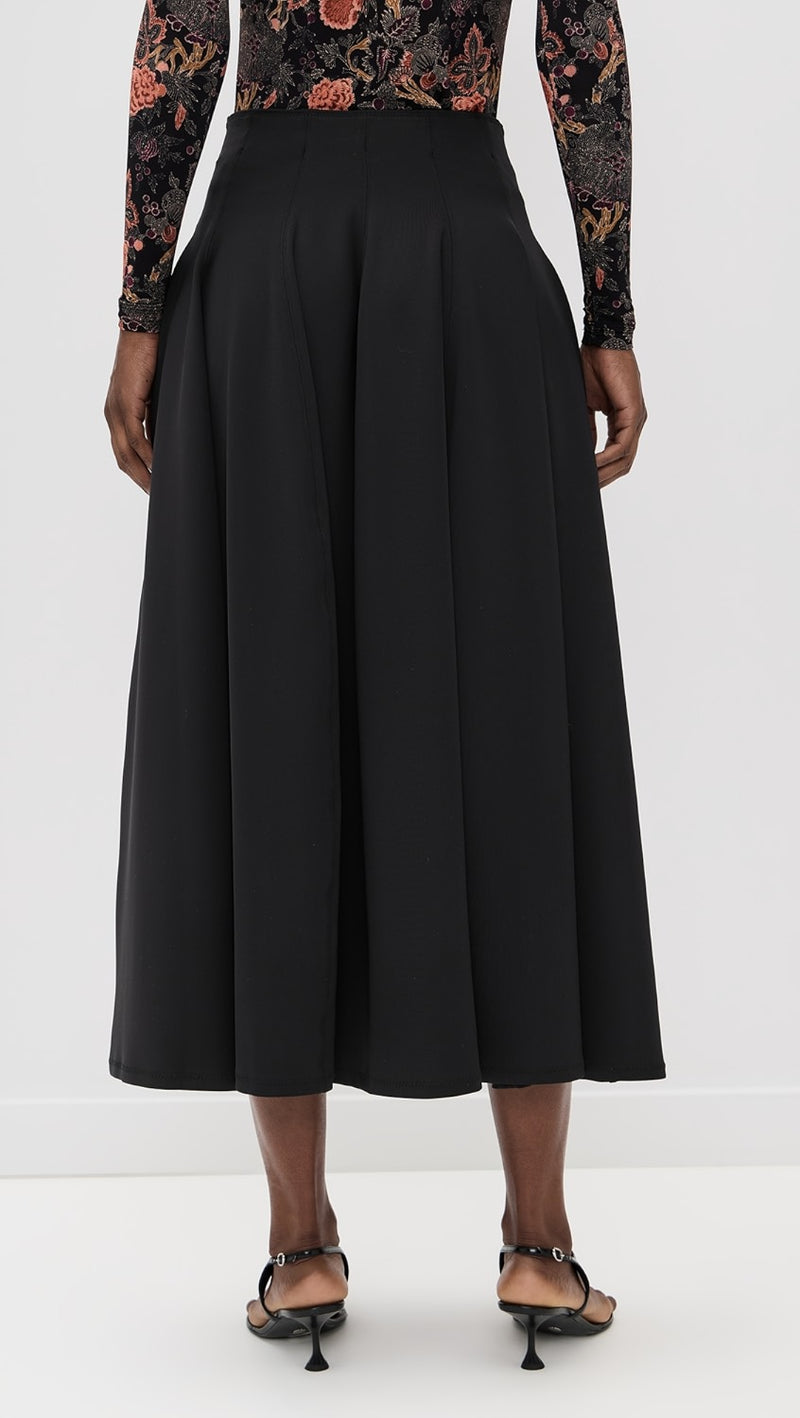 Ulla Johnson Rea High Waist Midi Skirt Noir