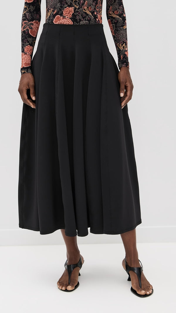 Ulla Johnson Rea High Waist Midi Skirt Noir