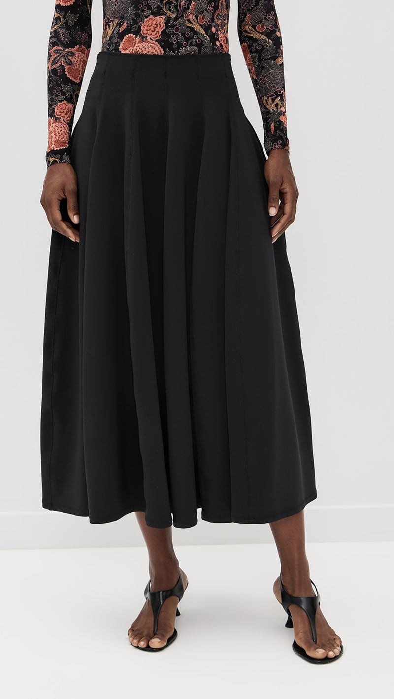 Ulla Johnson Rea High Waist Midi Skirt Noir