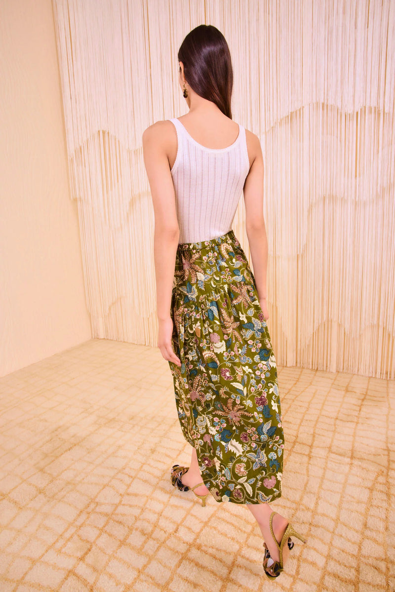 Ulla Johnson Rosen Tie Waist Skirt Lichen