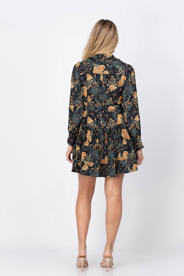 Ulla Johnson Simona Silk Long Sleeve Mini Dress Nuit