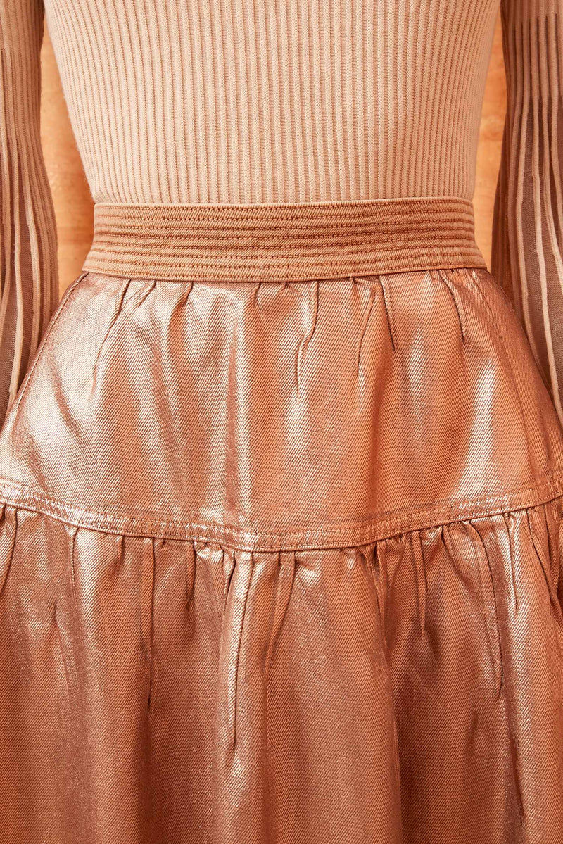 Ulla Johnson The Astrid Skirt Copper Foiled Wash