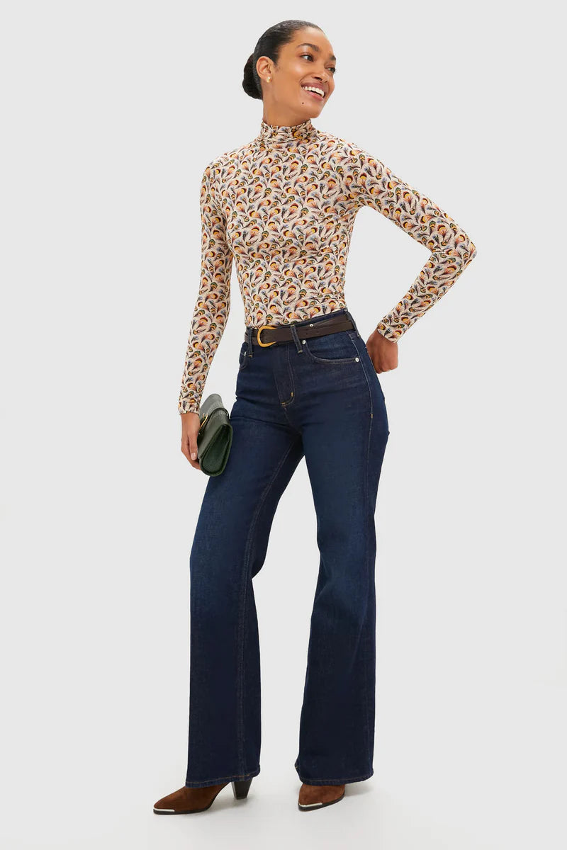 Ulla Johnson Aurelia Jersey Long Sleeve Turtleneck Top Swan