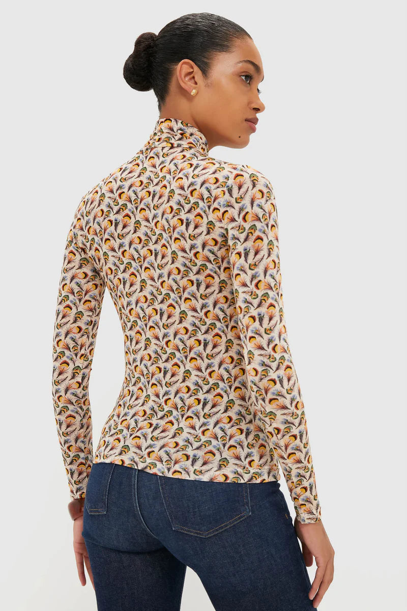 Ulla Johnson Aurelia Jersey Long Sleeve Turtleneck Top Swan