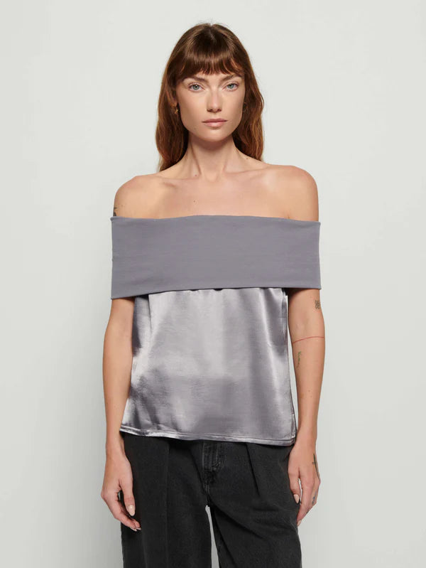 Nation Ltd Vera Off-The-Shoulder Top Smoke