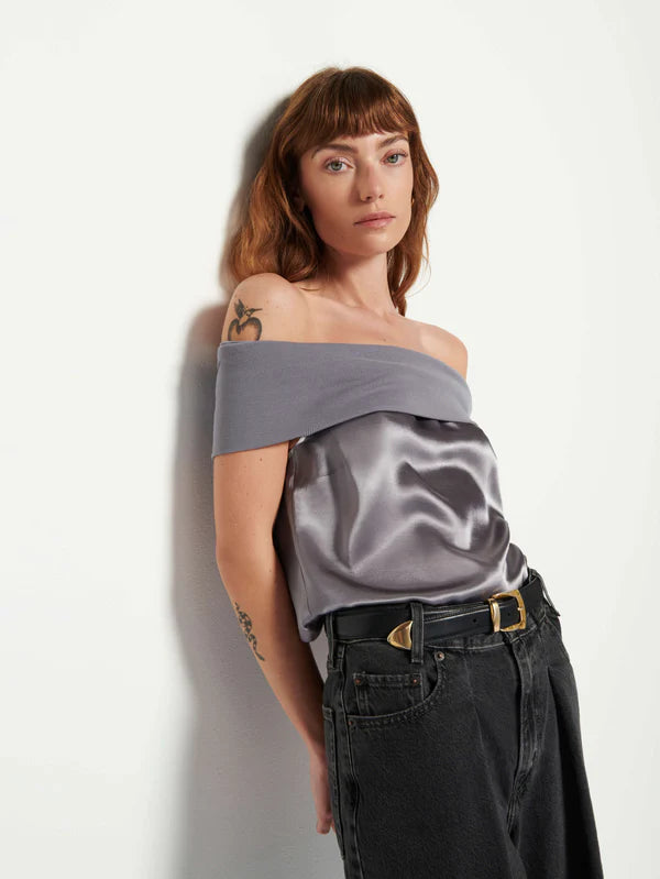 Nation Ltd Vera Off-The-Shoulder Top Smoke