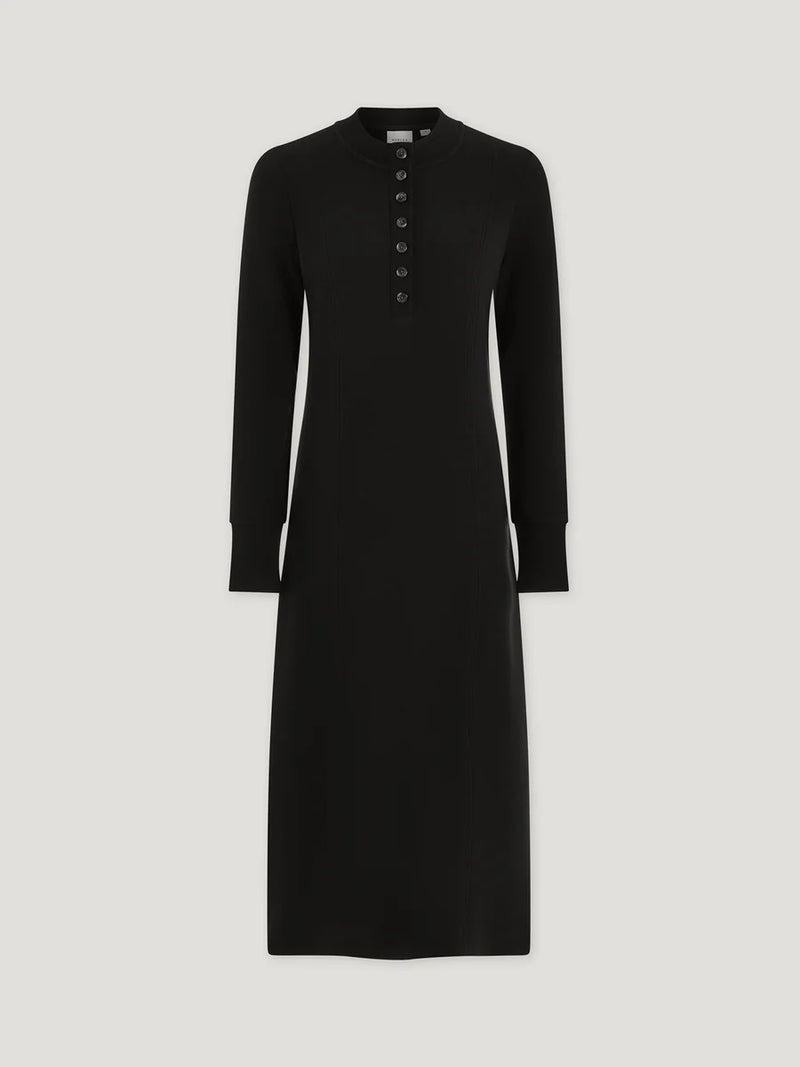 varley black dress Varley Rebecca Zip-Through Dress in Black CHROME