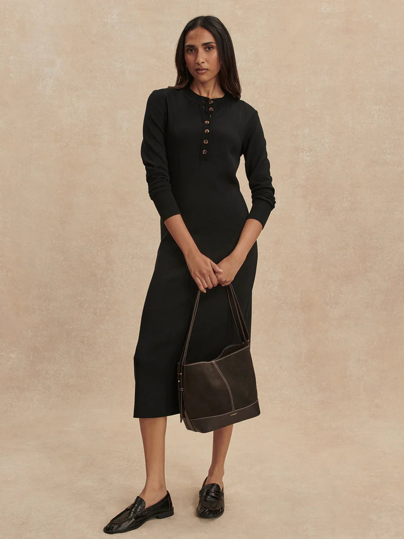 varley black dress Varley Women's Avaya 1/2 Zip Dress