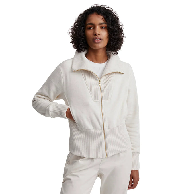 Varley Alisa Zip Through  Ivory Marl