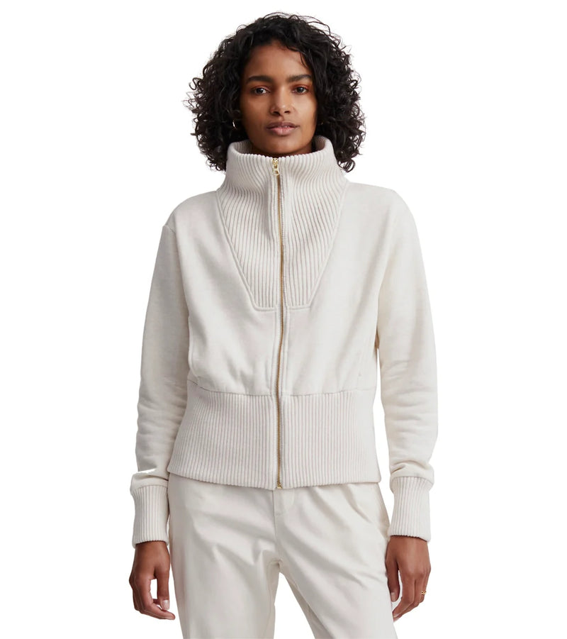 Varley Alisa Zip Through  Ivory Marl