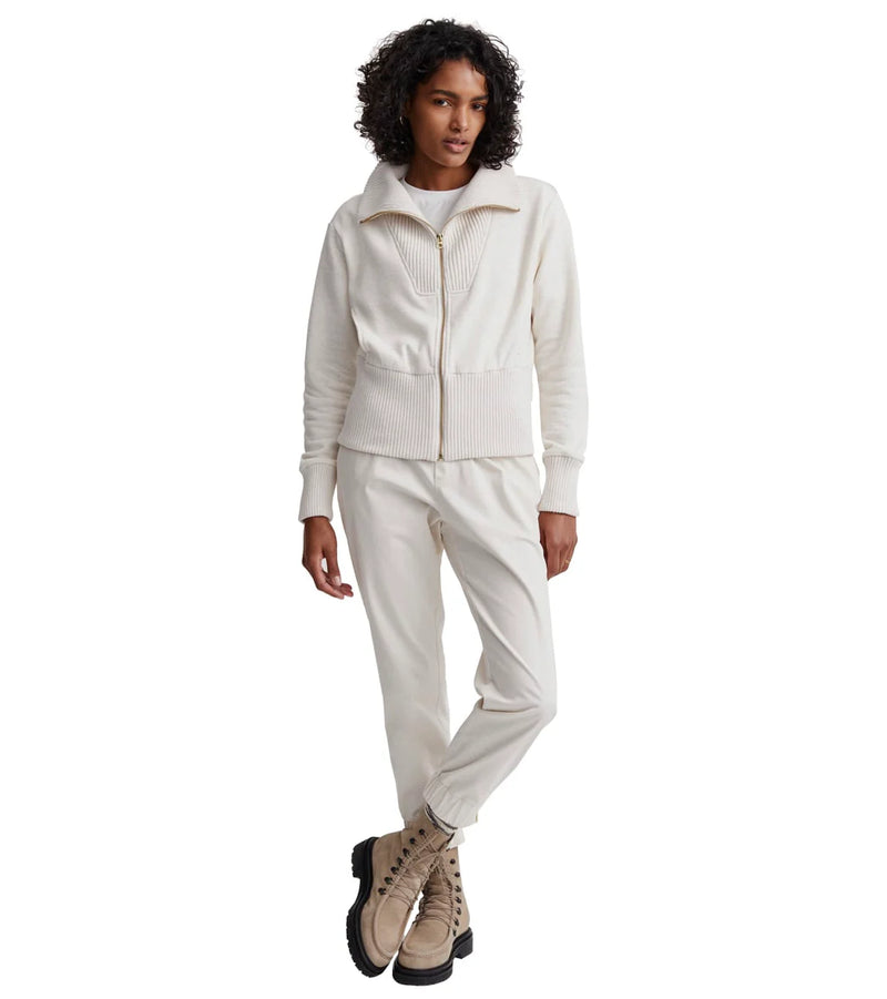 Varley Alisa Zip Through  Ivory Marl